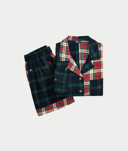 Crop & Boxer Plaid Woven Pajama Set