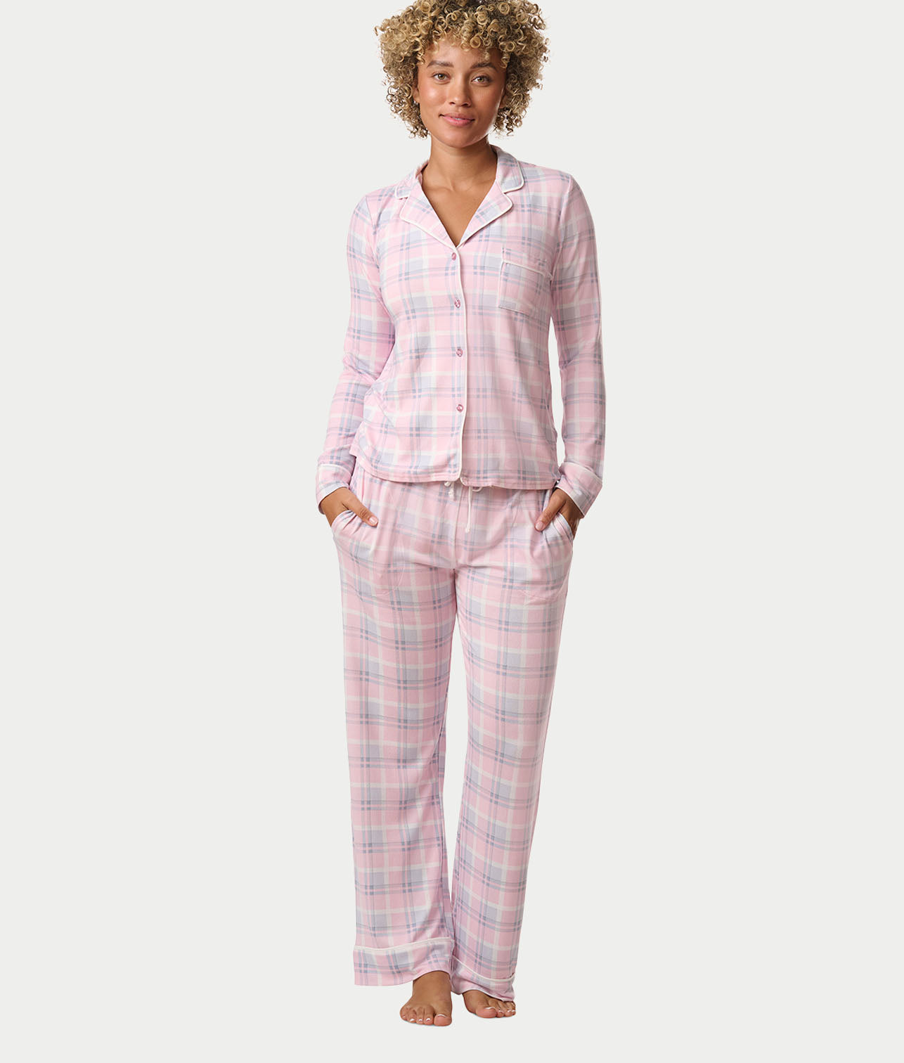 Notch Collar Knit Pajama Set – Bare Necessities