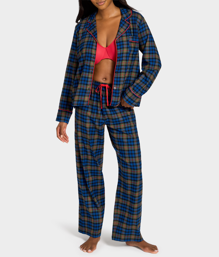 The Cozy Plaid Brushed Cotton Pajama Set