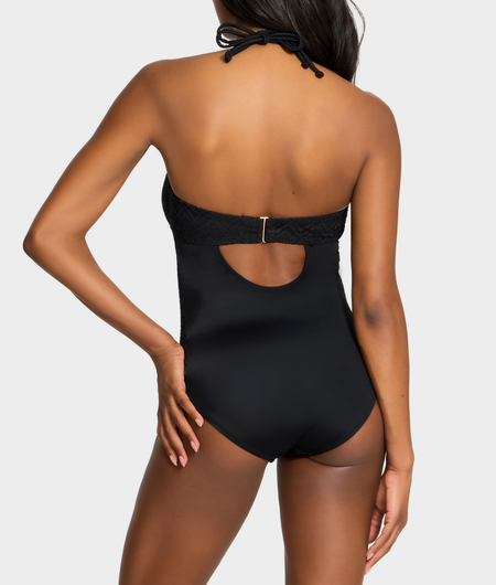 The Slimming Underwire Crochet One-Piece
