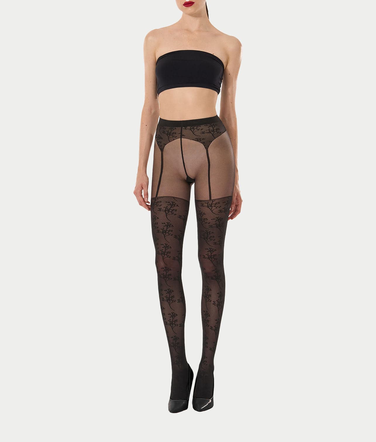 Passion Flower Tights Wolford in Jet Black Passion Flower Tights Wolford in Jet Black