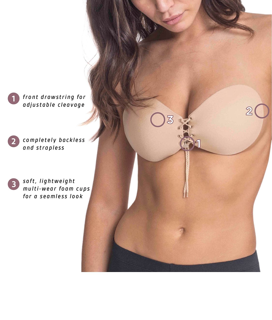 Lace-Up Adhesive Bra The Natural Lace-Up Adhesive Bra The Natural