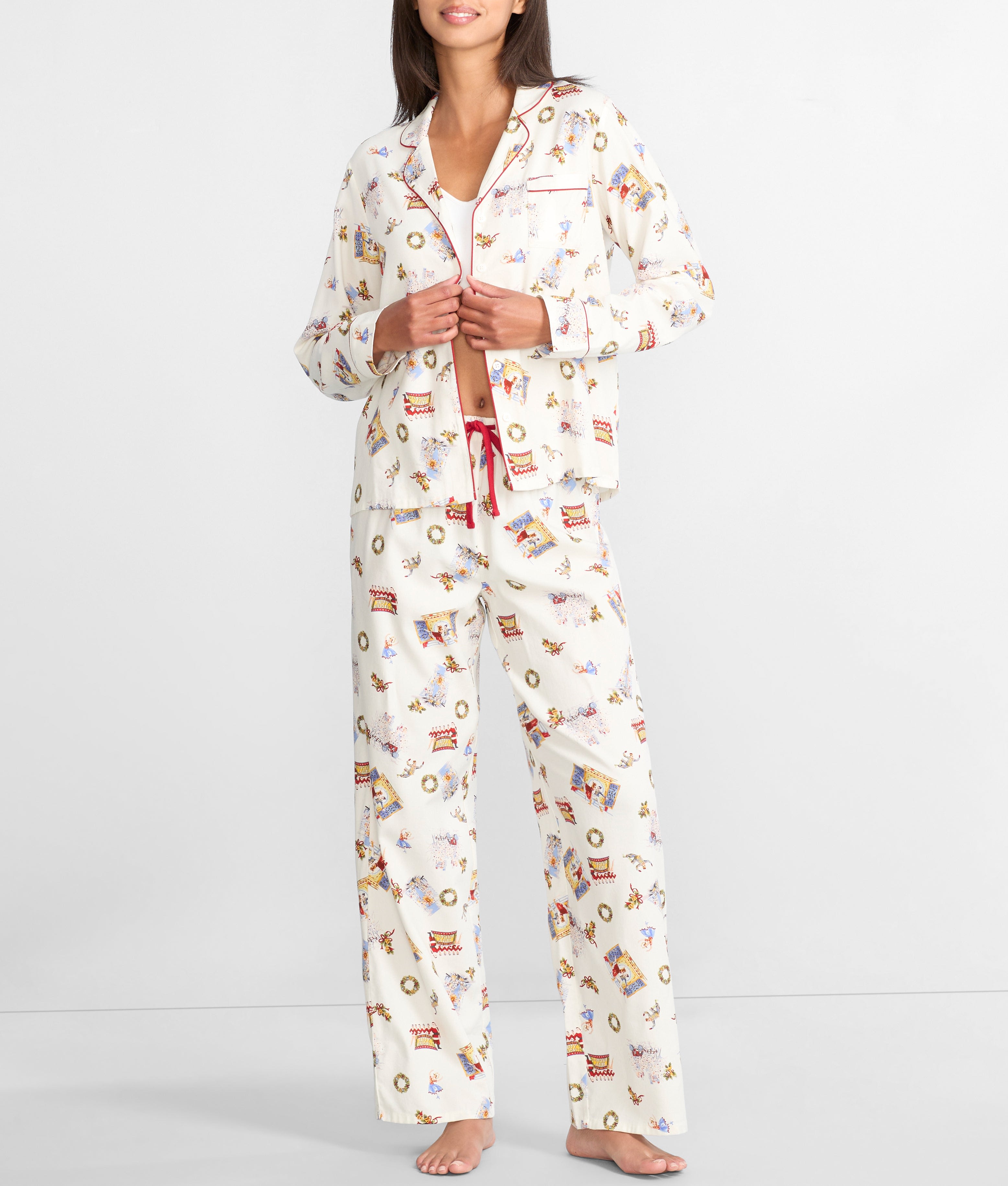 The Cozy Brushed Cotton Printed Pajama Set — Bare Necessities