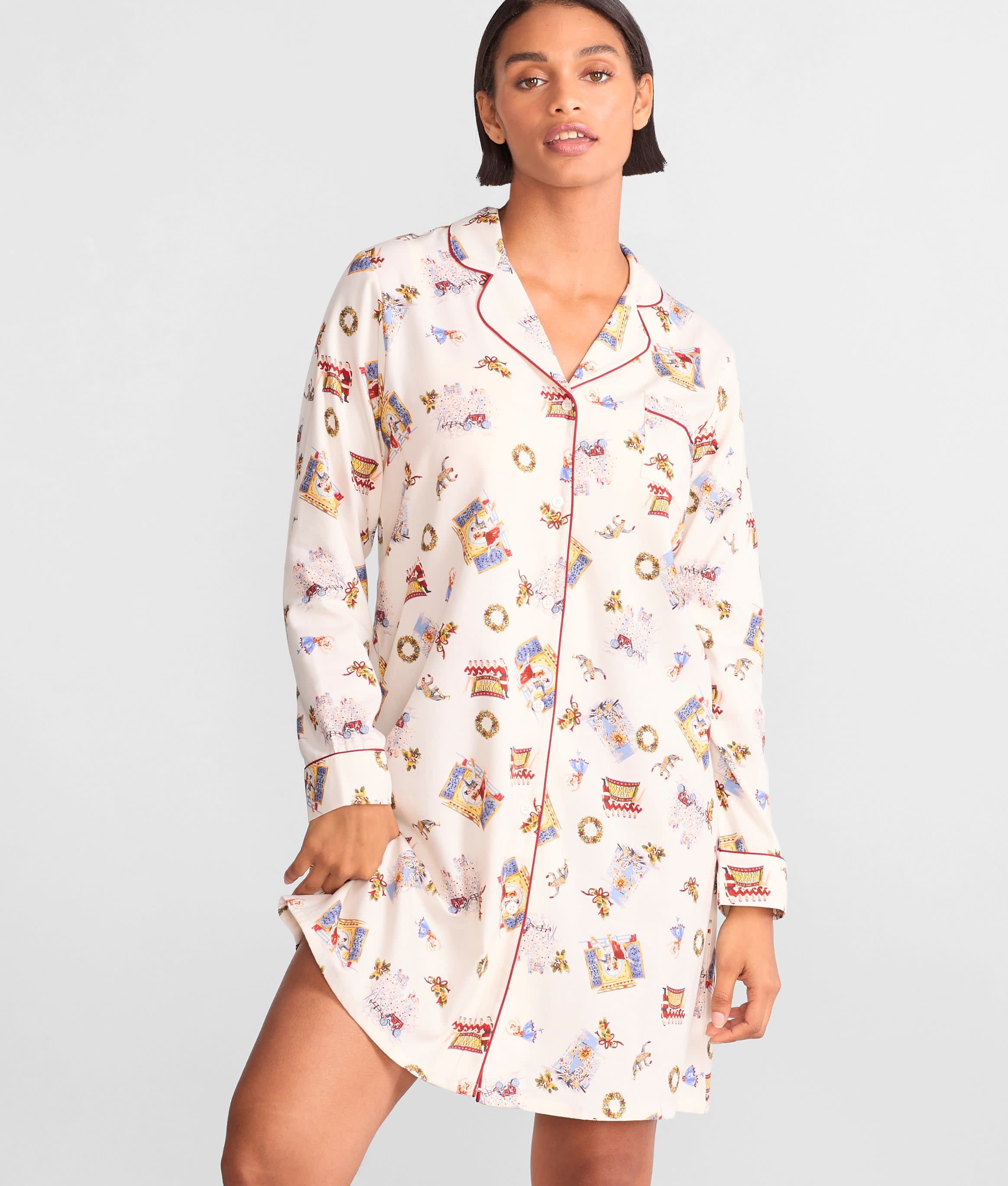 pajama shirt dress cotton Carissa Sleep Shirt | 100% Organic Cotton Short Sleeve Nightgown