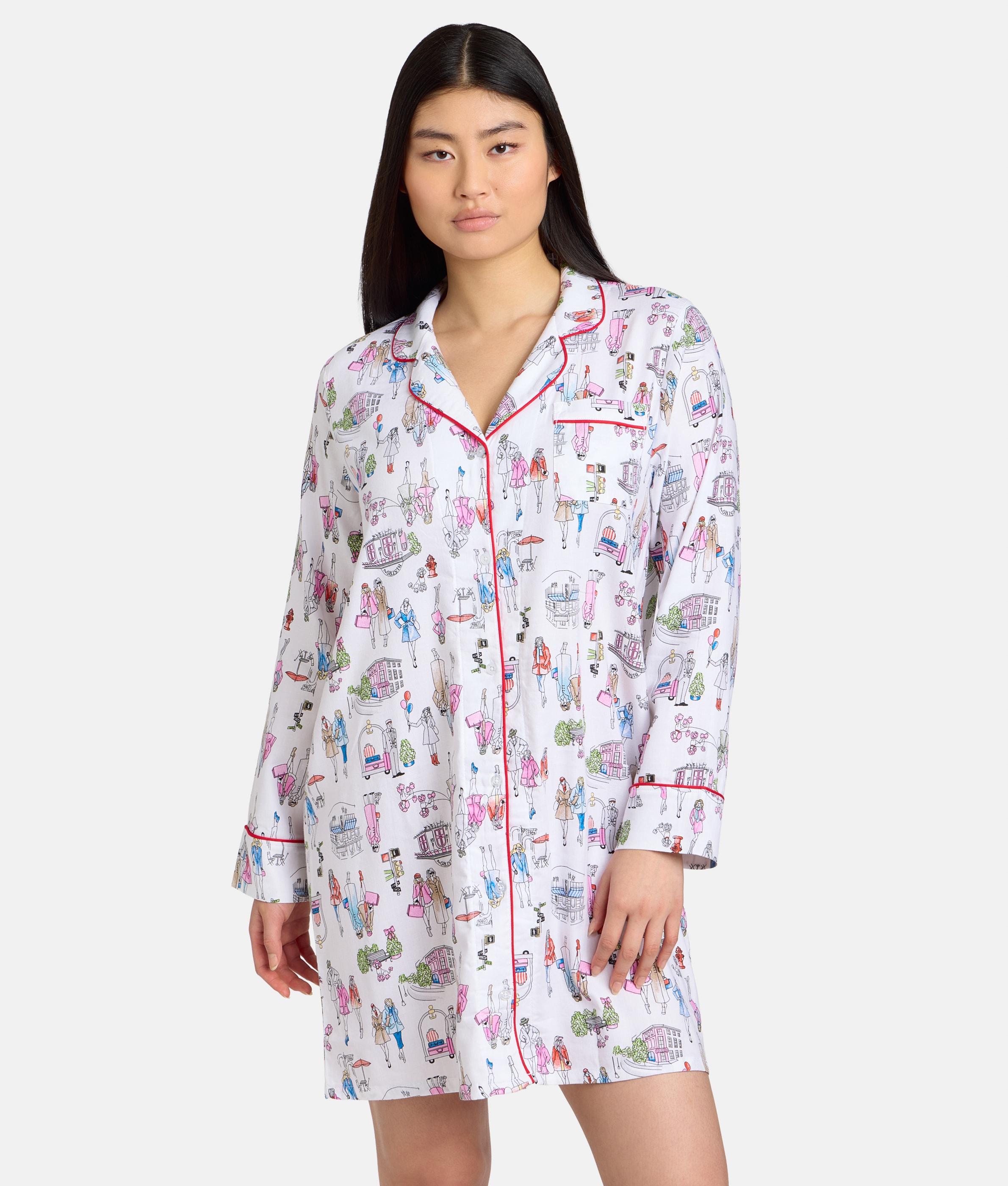 The Cozy Brushed Cotton Printed Sleep Shirt Bare in Girls Trip Toss The Cozy Brushed Cotton Printed Sleep Shirt Bare in Girls Trip Toss