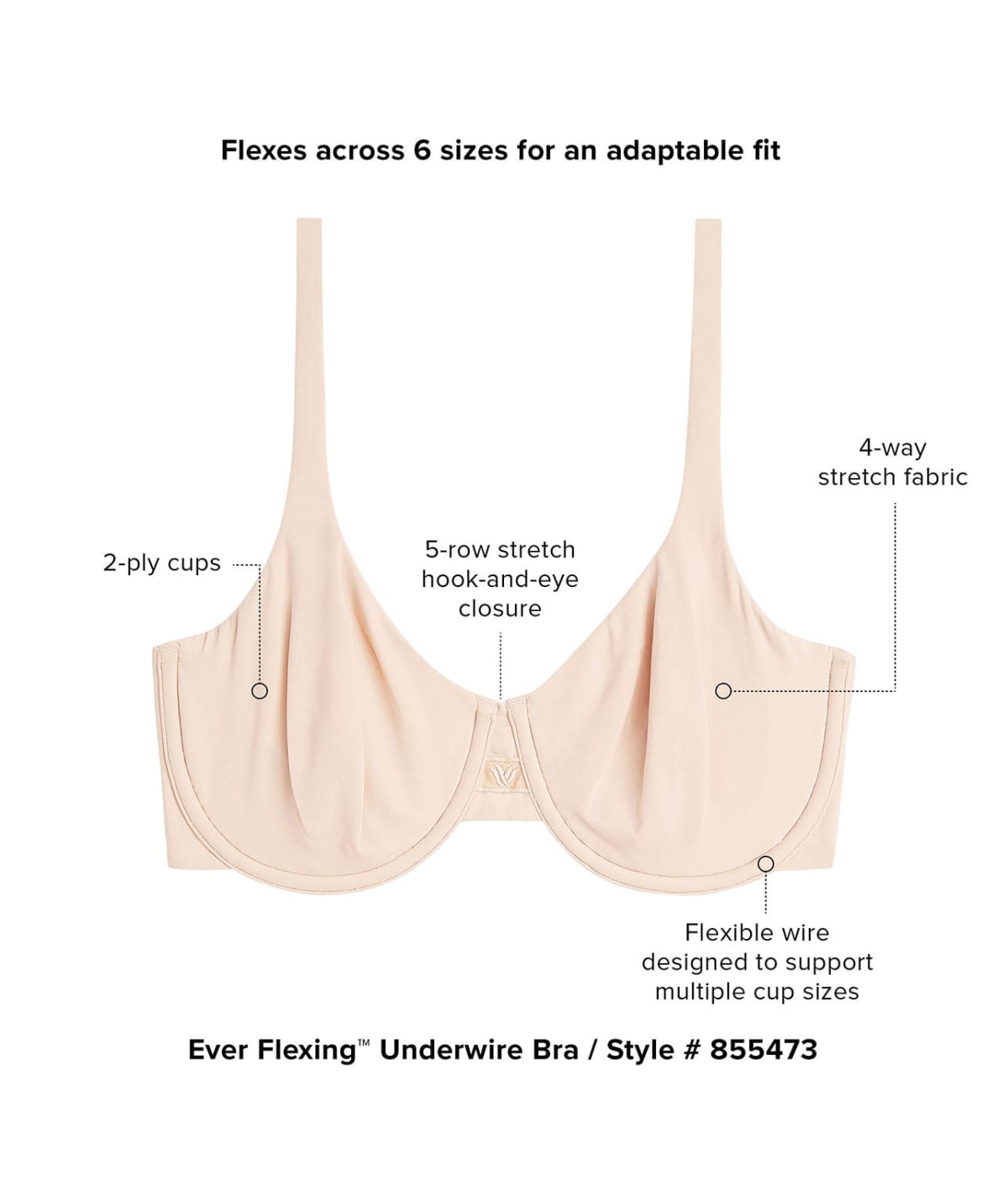 Ever Flexing Bra in Roebuck size S — Bare Necessities