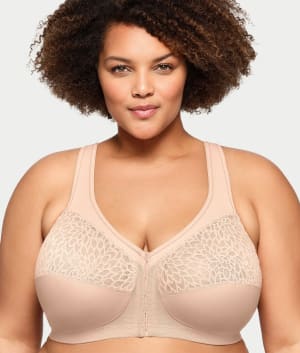 MagicLift Front-Close Racerback Wire-Free Bra: undefined