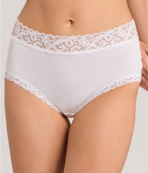 Moments Lace Trim Cotton Full Brief: undefined