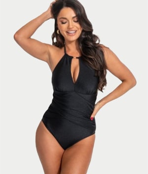 Ring Neck Control One-Piece: undefined