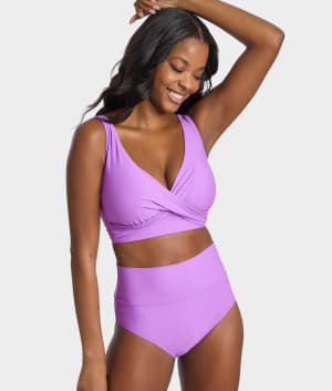 Hannah Fold-Over High-Waist Bikini Bottom: undefined