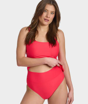 Hannah Fold-Over High-Waist Bikini Bottom: undefined