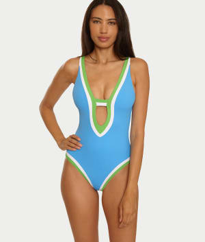 Coast Line Plunge One-Piece: undefined
