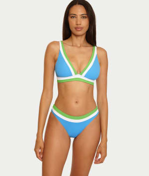 Coast Line Plunge Bikini Top: undefined