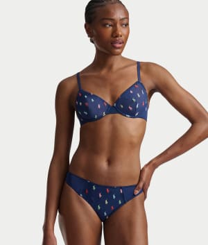 Embroidered Pony Mesh Bikini: undefined