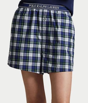 Plaid Woven Boxer: undefined