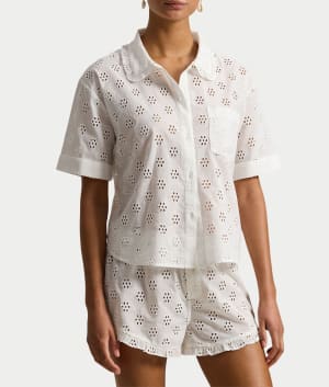Cotton Eyelet Woven Pajama Set: undefined