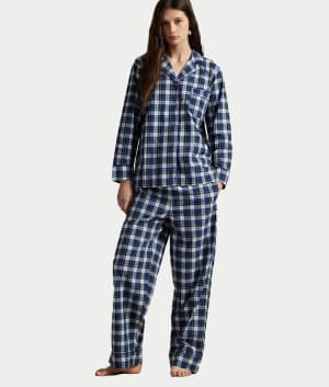 Madison Plaid Woven Twill Pajama Set: undefined