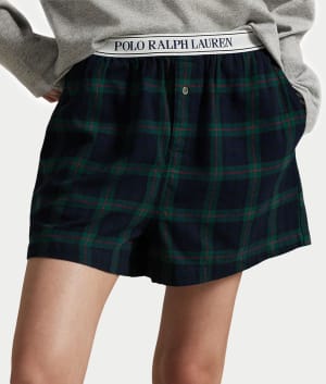 Plaid Flannel Sleep Boxer: Blackwatch Plaid