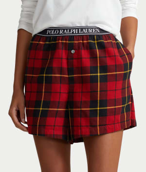 Plaid Flannel Sleep Boxer: undefined