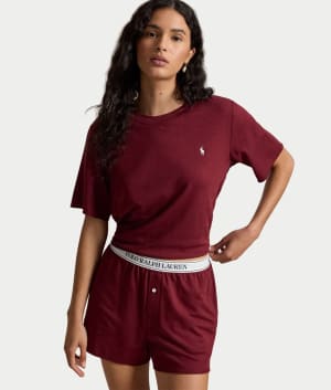 Polo Club Terry Short Sleeve Short Set: Zinfandel