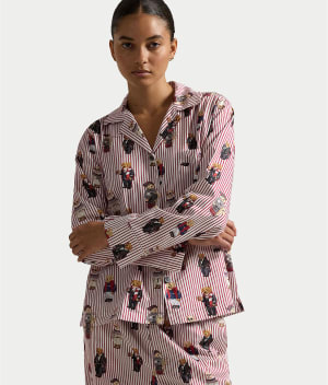 Heritage Polo Bear Woven Pajama Set: undefined