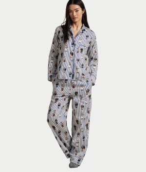 Heritage Polo Bear Woven Pajama Set: undefined