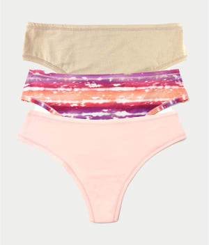 PlayStretch Natural Rise Thong 3-Pack: undefined