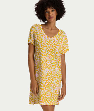 Sleep and Lounge V-Neck Cotton And TENCELβ’ Nightgown: undefined