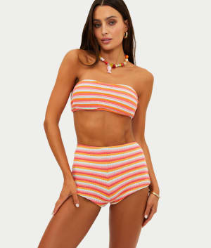 Kelsey Bandeau Crochet Bikini Top: undefined