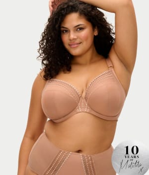 Matilda Side Support Plunge Bra: Cafe Au Lait