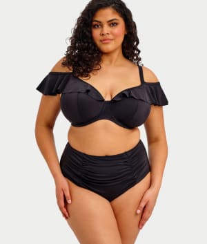 Plus Size Plain Sailing Bardot Bikini Top: undefined