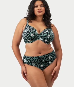 Plus Size Jungle Bay Plunge Bikini Top: undefined