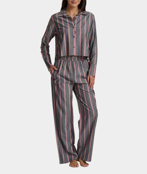 Woven Top & High-Waist Pant Set: undefined