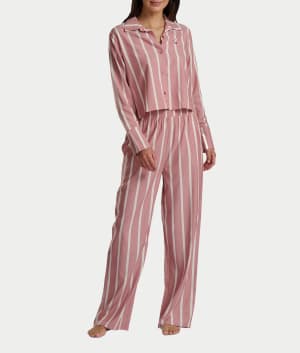 Woven Top & High-Waist Pant Set: undefined