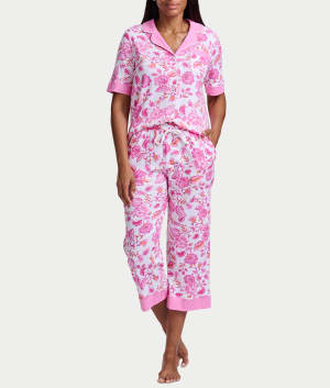 Under the Tuscan Sun Elbow Sleeve Notch Top and Capri Set: undefined