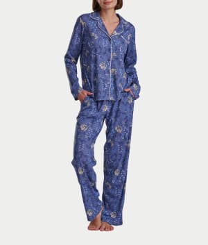 Blue Era Girlfriend Knit Pajama Set with Lace: undefined