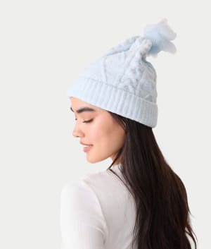 Chenille Cable Knit Crew Beanie: undefined