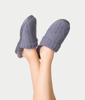 Chenille Cable Knit Slippers: undefined
