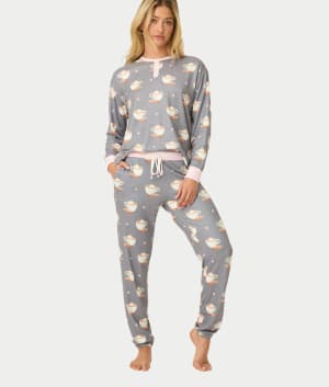 Love You A Latte Knit Pajama Set: undefined