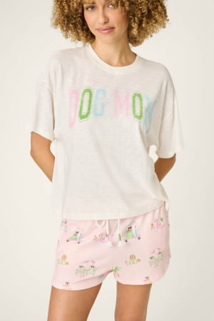 Pupcation Palms Dog Mom Graphic Tee: undefined