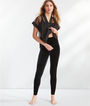 The Velvet High-Waist Leggings: undefined