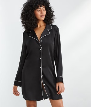 The Washed Satin Sleep Shirt: undefined