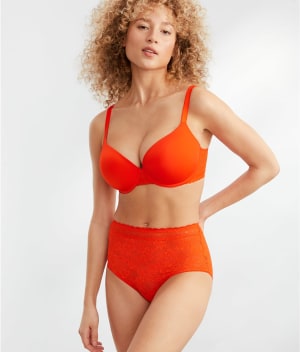 The Soft Stretch High-Waist Lace Brief: undefined