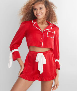 Luna Aurora Woven Short Pajama Set: undefined