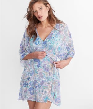 Mystique Sheer Woven Tunic Cover-Up: undefined