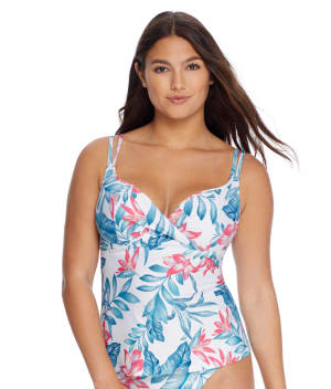 Underwire Wrap Tankini Top: Alpinia Bloom: undefined