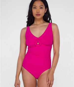Tie Front Underwire One-Piece: undefined