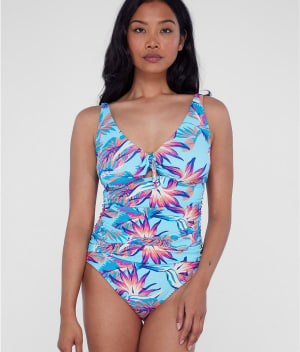 Tie Front Underwire One-Piece: undefined