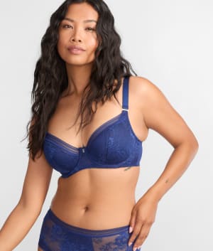 Fusion Lace Padded Plunge Bra: undefined