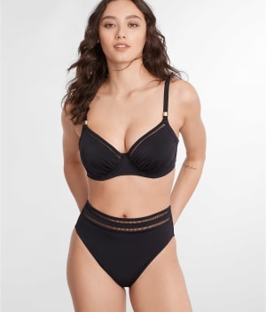 East Hampton High-Waist Bikini Bottom: undefined